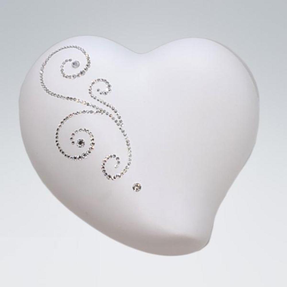 Tierurne Herz Acryl mit Swarovski-Kristall-Ornament